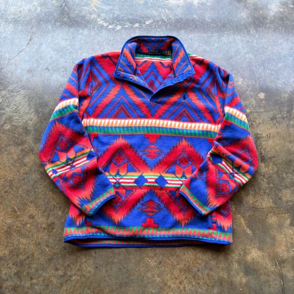 Beautiful Aztec Polo Ralph Lauren Sherpa Fleece - Picture 1 of 8